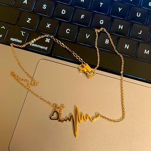 ECG / EKG gold necklace